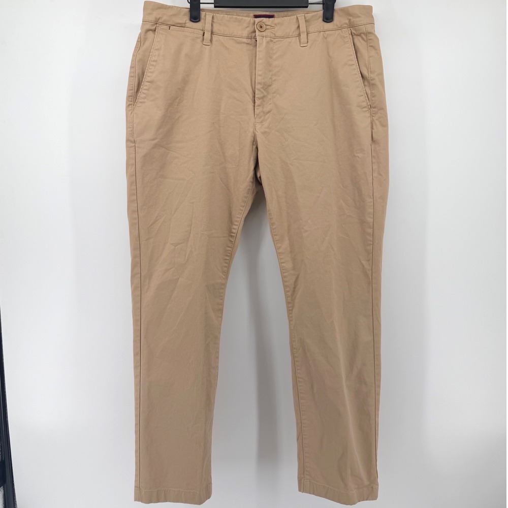 UNTUCKit Mens Khaki Chino Pants 36x30 Straight Fit Tan Cotton Stretch Trousers